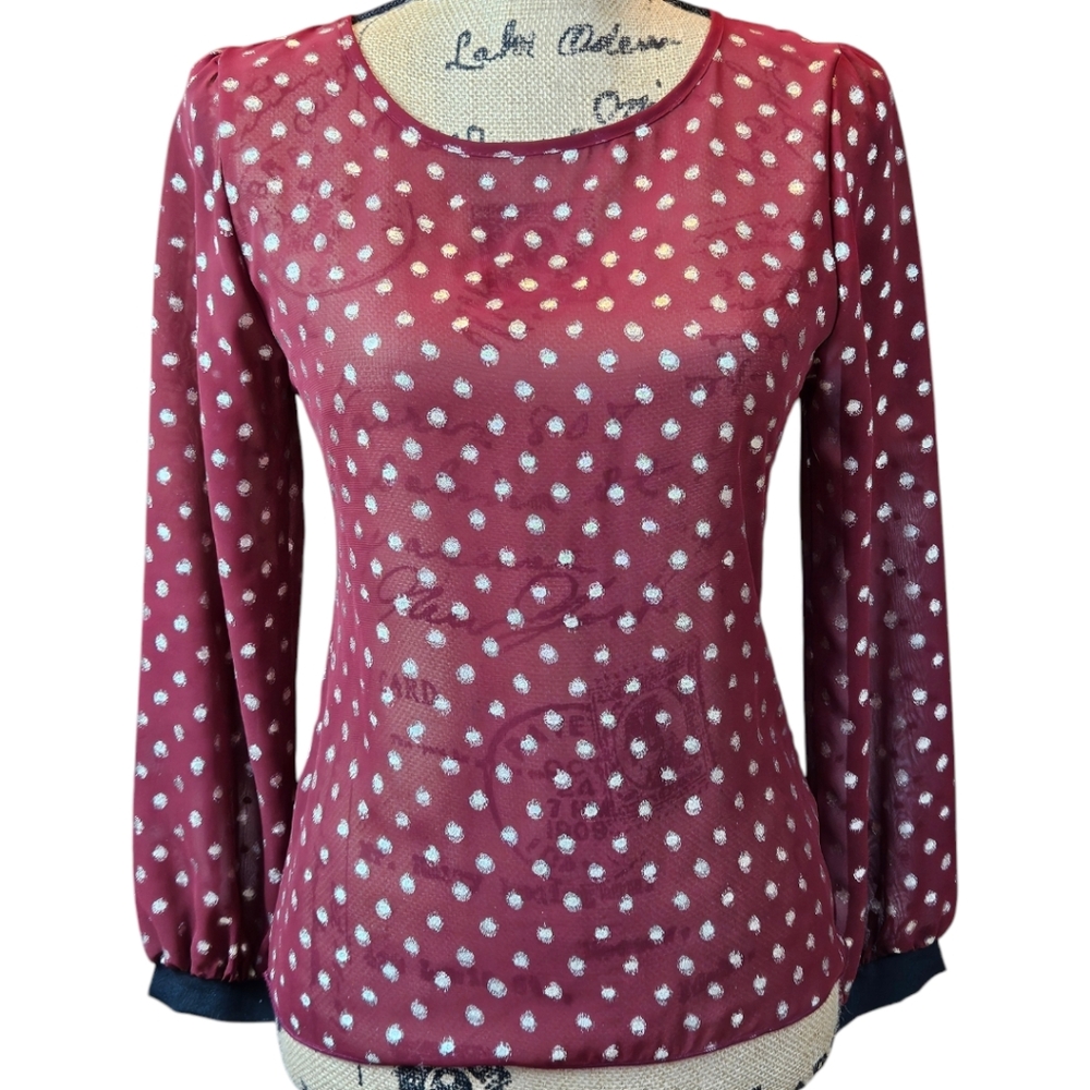 Tea N Rose Burgundy Blouse